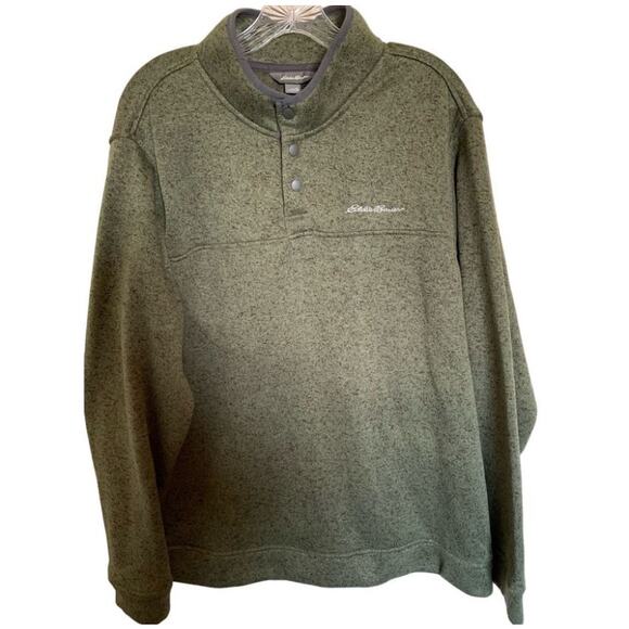 Eddie Bauer Radiator fleece t snap pullover men's XL green - Picture 1 of 9